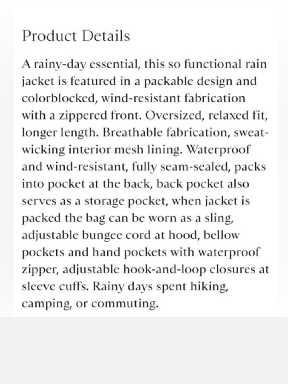 FP MOVEMENT - Singin' In The Rain, Colorblocked Packable Jacket - Picture 6 of 6